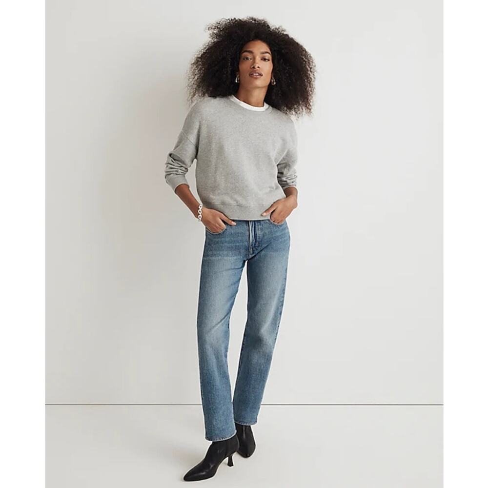 Madewell Raglan Sweatshirt Casual Heather Gym Class Gray M NWT